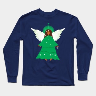 Green Xmas Angel Long Sleeve T-Shirt